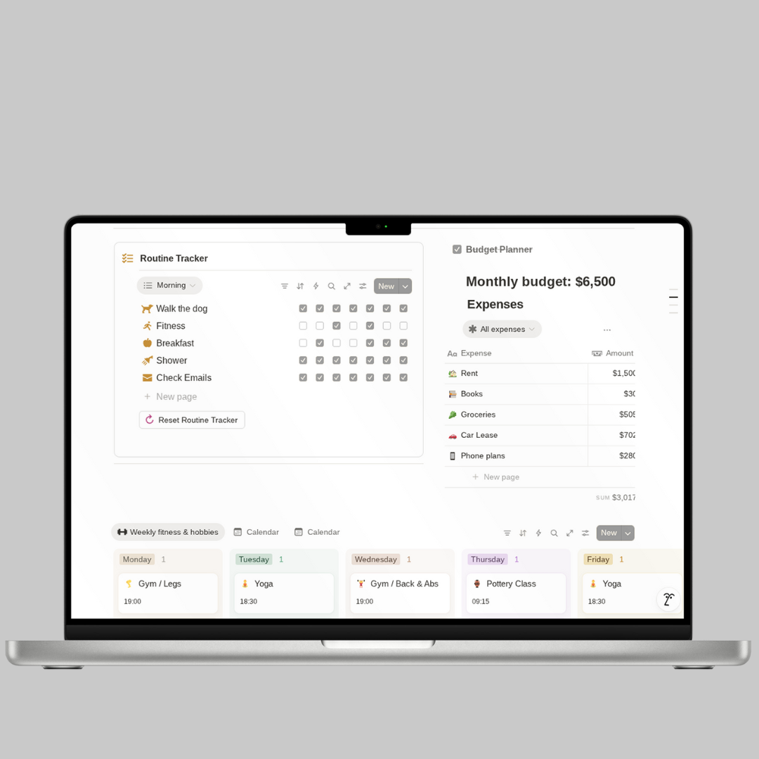 Deskflow (all in one Notion planner)